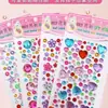 Adesivos de Pedras Preciosas Diamante Brilhante Cristal Coração Crianças Jardim de Infância Presente de Aniversário Desenho Animado Menina Princesa