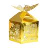 Caja de bombones de boda de Amazon, caja de bombones dorada reflectante, caja de papel con forma de mariposa hueca con láser, venta al por mayor