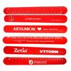 Fabricante produz pulseira com anel de pressão com logotipo e letras de texto de superfície, serigrafia na parte traseira e escala e cinto de pat