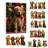 Calendario de Adviento Navideño 2026 Transfronterizo Caja Sorpresa para Amantes de Perros, Adornos para Árbol de Navidad, Decoraciones Colgantes Acrílicas