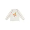 Camiseta de manga larga con bloques de color y costura de cinco hilos de tres agujas para niños Nuomi Wanzi 2026 otoño estampado de dibujos animados manga raglán camiseta para niñas