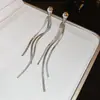 Pendientes transfronterizos, pendientes de borla de doble uso metálicos, pendientes con pasador de plata 925, pendientes de moda y de alta gama