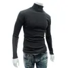 Nueva camiseta de color liso para hombre de comercio exterior, cuello alto de manga larga para hombre, camiseta interior de primavera y otoño, camisa fina para hombre, jersey coreano
