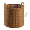 Cesta de Almacenamiento, Cesta para Ropa Sucia, Cesta de Mimbre Tejido para Ropa Sucia con Tapa, Caja Grande de Almacenamiento para Artículos Varios, Cesta Tejida de Plástico