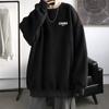 Principal Empuje Gran Diferencia de Precio China Carta Estilo Hong Kong Holgado talla extra Sudadera Simple Manga Larga Hombre