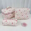 Bolsa de Maquiagem Vertical de Cereja Estilo Coreano, Bolsa de Armazenamento de Cosméticos de Viagem Portátil de Grande Capacidade, Necessaire Portátil de Viagem