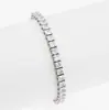 Pulsera de Tenis Transfronteriza Europea y Americana Nueva de Acero de Titanio Estilo Ins Lujo Accesible Versátil Una Sola Fila Simple Incrustada con Circonita 3A