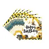Tema de Vehículos de Ingeniería de Amazon Transfronterizo Traje de Decoración para Fiesta de Cumpleaños de Niños Suministros para Fiesta Taza de Papel Servilleta Bandeja de Papel