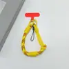 Estilo ins correa de teléfono tejida de color contrastante correa corta para la muñeca colgante de llavero de cámara CCD anti-pérdida unisex