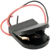 Caja de batería de botón única CR2032 3V tapa simple negra plana con interruptor con ranura para asiento de batería con cable