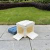Caja plegable de plástico estilo japonés de 20 litros con doble puerta lateral, pequeña caja de almacenamiento para el hogar y camping al aire libre.