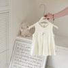 Vestido de Verano para Niña, Elegante Vestido para Bebé, Moderno y Dulce Estilo Coreano Encaje Letras Princesa Vestido sin Mangas