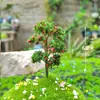 Mini árbol verde, cerezo, modelo, microadornos paisajísticos, rocalla, bonsái, paisajismo, mesa de arena, material de bricolaje
