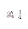 Brincos de argola em formato de coração de liga de titânio F136 com zircônias cúbicas 5A deslumbrantes, joia para piercing em espiral interna com base plana