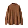 Suéter de Cachemira Engrosado con Hilo Grueso de Tres Hilos y Patrón de Diamantes 2026 Otoño/Invierno Nuevo Estilo para Mujer, Cuello Semi Alto, Capa Base, Suéter de Estilo Versátil