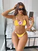 TZBJN005 Comercio Transfronterizo de Amazon Nuevo Sexy Brillante con Pedrería Grande Bikini de Playa Lencería