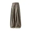 Pantalones de Lino Color Taupe Estilo Old Money, Plisados, Corte A, Tacto Fluido, Aspecto de Alta Gama, Pantalones Casuales de Pierna Recta para Hombre