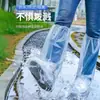 Botas de Lluvia Desechables para Supermercado Impermeables Antideslizantes Cubrezapatos de Tubo Alto para Día Lluvioso Plástico Transparente Engrosado Resistente al Desgaste Cubre Pies para Uso Exterior