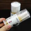Cotonetes para Solução de Manutenção, Hastes de Algodão de Bambu 10cm, Extra Longas, 100 Peças em um Tubo, Especializado para Salões de Beleza, Grossas e Firmes