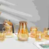 Jarra Fría de Vidrio Resistente a Altas Temperaturas de Alto Nivel Juego de Agua Jarra de Gran Capacidad Copa de Vidrio de Alto Valor de Color Copa de Agua Regalos