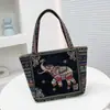 Nova Bolsa de Mão Bordada para Trabalho Estudante Lona Bolsa de Mão Bolsa Estilo Chinês Bolsa Universitária Feminina para Pessoas de Minorias