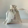 Nueva Bolsa de Terciopelo con Cordón Estampado en Caliente Caja para Joyería de Seda con Cordón Bolsa de Almacenamiento de Regalo de Navidad Caja de Regalo al por Mayor