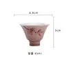 Taza de Té Creativa de Cerámica con Boca de Flor Pintada a Mano Flor de Durazno Juego de Té Kung Fu Taza Individual para Dama