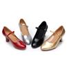 Zapatos Básicos de Tacón Medio para Danza Moderna para Mujer Adulta, Zapatos Cuadrados de Suela Blanda, Zapatos Plateados para Escenario para Mujer, Zapatos Rojos Latinos