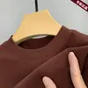 Directo de fábrica: Camiseta de manga larga para hombre con cuello redondo, de forro polar de doble cara para otoño e invierno, diseñada para abrigar y brindar comodidad como capa interior, camiseta de nuevo estilo