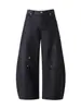 Jeans de mezclilla cruda de alta calidad estilo "old money" con costuras visibles y diseño de remaches, corte holgado para hombre, talla grande, pierna recta, modernos