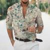 Comércio exterior transfronteiriço nova camisa masculina de manga comprida para jovens camisa floral camisa masculina com impressão digital 3D