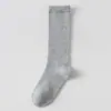 Calcetines de algodón sin costuras Clase A de verano, finos, de malla transpirable, blancos y negros, hasta la pantorrilla, para estudiantes y niños mayores