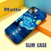 Estoque Disponível Transfronteiriço Van Gogh Noite Estrelada Reflexo Pintura Famosa Case de Filme para Apple 18 Pro Max Capa de Telefone Estilo Retrô Artístico
