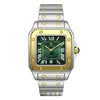 Nuevo Reloj Cuadrado para Hombre con Correa de Acero Sensación de Alta Gama Resistente al Agua Reloj de Cuarzo Reloj de Pulsera de Negocios para Hombre Transmisión en Vivo Venta al por Mayor