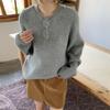 Malha Pulôver Preguiçosa Enrolada para Mulheres no Outono e Inverno Novo Estilo Coreano Solta Gola Redonda Look Emagrecedor Suave Macia Encerada Top de Malha