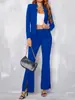 Conjunto de Terno Curto com Gola Alta para Mulheres Europeias e Americanas Transfronteiriço Calças Moda Temperamento Profissional para o Trabalho Conjunto de Duas Peças