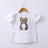 2026 Verano Nuevo Algodón Niños Camiseta Blanca Dibujos Animados Papas Fritas Mariquita Lentejuela Ropa de Manga Corta para Niños Venta al por Mayor