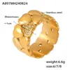 Anel de Amor Antigo Vintage Banhado a Ouro Real 18K Aço Inoxidável e Diamante Dupla Camada Empilhado e Soletrado com Pequeno Anel de Coração de Pêssego para Mulheres