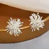 Brincos de Prata Banhados a Ouro de Cobre Vendidos Globalmente Estilo Coreano Dente-de-Leão para Mulheres, Estilo de Nicho de Luxo Leve, Joias de Orelha de Cobre Ecológicas