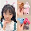 Pinza para el cabello de conejo para niños, linda pinza de felpa tridimensional, pinza para el cabello para bebés y niñas, accesorio para la cabeza, pinza lateral, pinza para el cabello