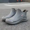 Botas de Lluvia de Moda para Acampar, Senderismo, Vadear - para Hombre, con Acolchado de Algodón para Calidez, Zapatos de Lluvia para Viaje Diario en Todas las Estaciones, Impermeables, Antideslizantes, Resistentes al Desgaste, de Goma