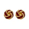 Novedad 2024 Pendientes Elegantes de Lujo Ligero Diseño de Nicho Pendientes de Gama Alta Gotas de Esmalte Nudo Conforme Bolas Redondas Pendientes para Mujer