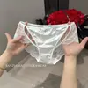 Flor de Cerezo Romántica~Bragas de Satén y Encaje Estilo Francés de Lujo Ligero, Diseño Hueco de Puro Deseo, Entrepierna Cómoda de Algodón Puro, Bragas Triángulo Sexy para Mujer