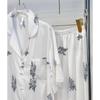 2025 Toma Real Estilo Puro Deseo Pijamas para Mujer Primavera y Verano Encaje Ancho Blanco Ropa de Casa Seda Helada Manga Larga Pantalones Ropa de Casa
