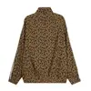 9151 High Street Estilo Americano Unisex Vintage Estampado de Leopardo Patrón de Tres Barras Diseño de Chaqueta Abrigo Casual Holgado para Hombre