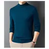 Suéter para Hombre de Comercio Exterior Invierno Resistente al Frío Cálido Suéter de Cuello Redondo Algodón Puro Hombre Suéter de Punto Rojo Otoño e Invierno