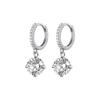 Pendientes de Plata S925 Nalan Elegantes y con Estilo Incrustados de Diamantes para Mujer Estilo Commuter Pendientes Femeninos de Verano M01650
