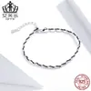 Ef El simple moda negro rojo cuerda tejida personalidad joyería joyería plata de ley s925 bola pequeña pulsera