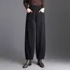 Calça Harem Jacquard de Lã Fashion para Mulheres, Novo Estilo Outono 2026, Elegante e Versátil, Calça Lanterna Emagrecedora, Tendência