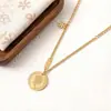 Elegante y Versátil Collar Sencillo de Arcilla Arcilla con Pedrería y Números Romanos Estilo Coreano, Modelo Nuevo, Acero de Titanio, Alta Calidad, Collar que Conserva el Color para Mujeres